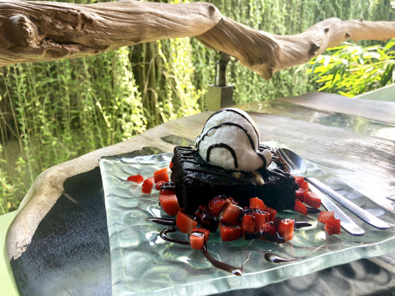 Brownie mit Kokos Eis im Clear Cafe Ubud