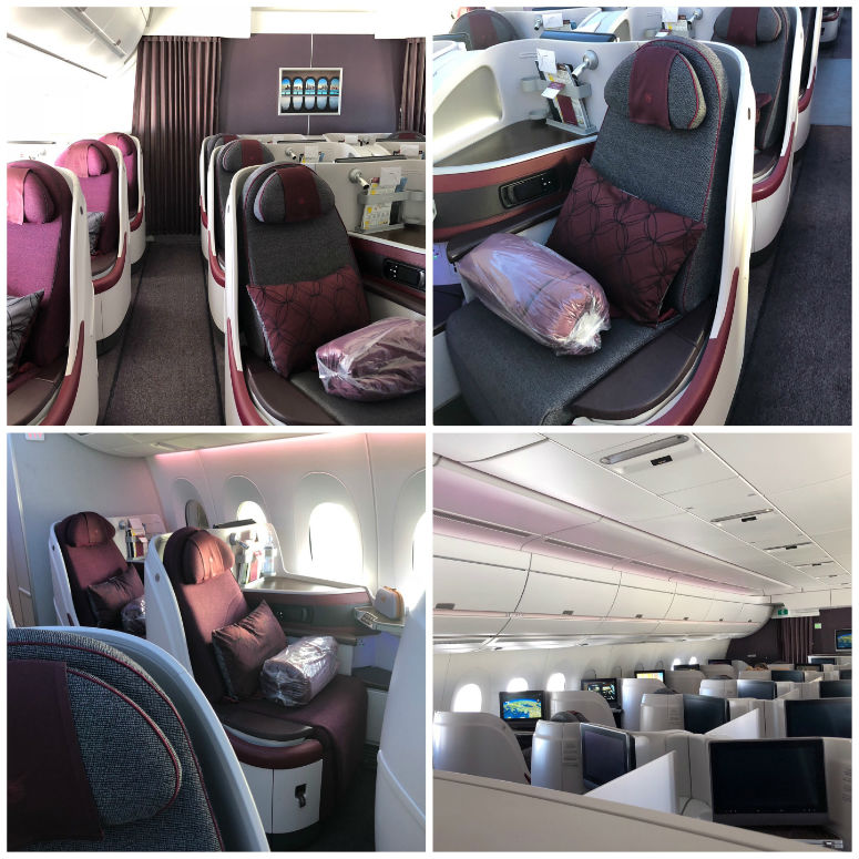 Bilder der Sitzplätze in der Qatar Business Class