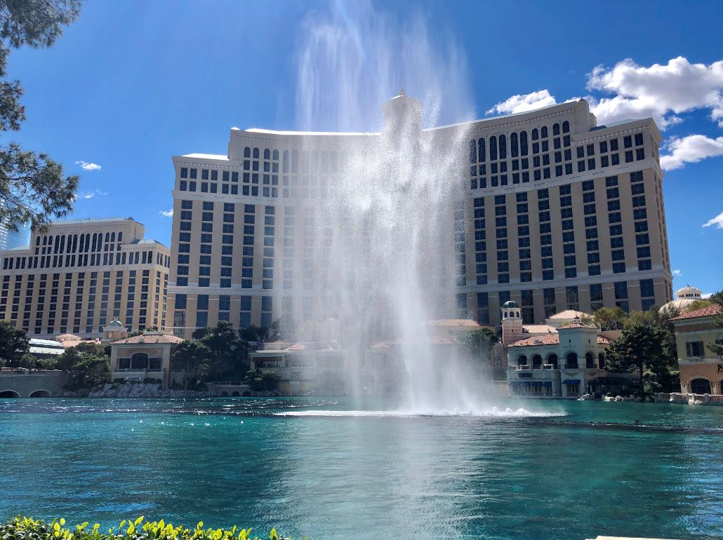 Bellagio Hotel mit Wasserfontäne