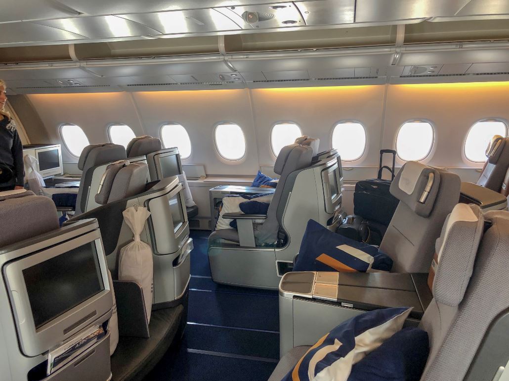 Sitzreihen der Lufthansa Business Class