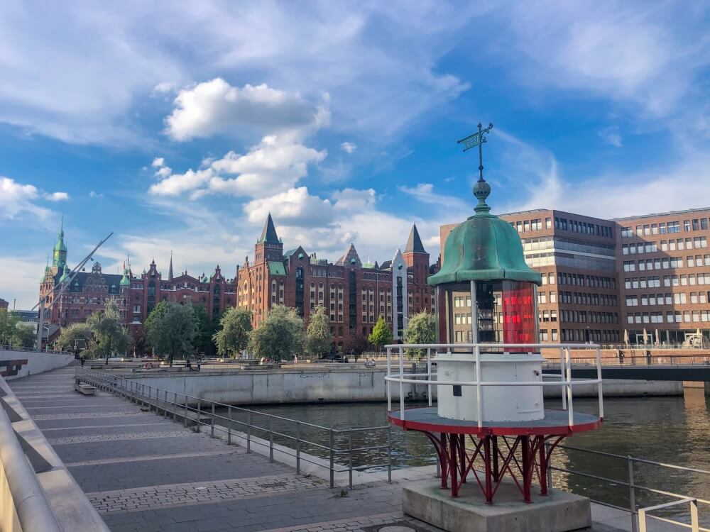 Blick auf Speicherstadt in Hamburg