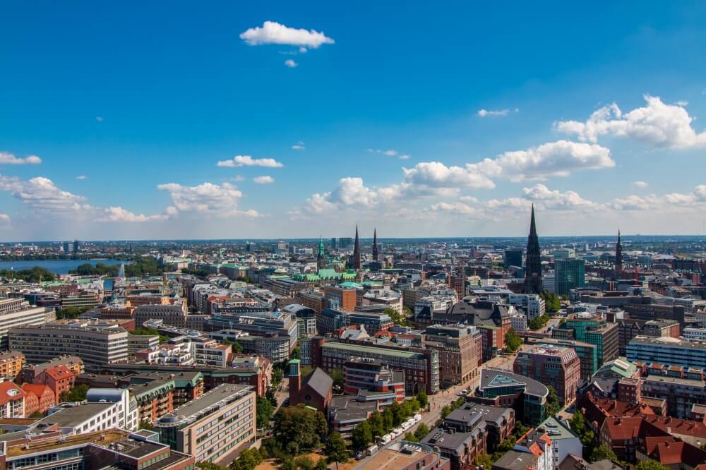 Aussicht über die Dächer von Hamburg