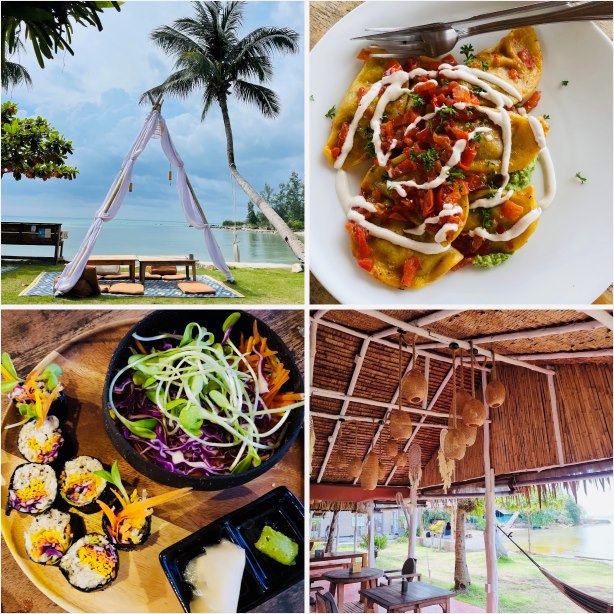 Koh Phangan Restaurants, Orion Café, verschiedenes Essen, Blick aufs Meer